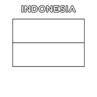 Indonesia flag coloring page for kids to learn about national symbols and colors. Perfect for educational activities and cultural studies.