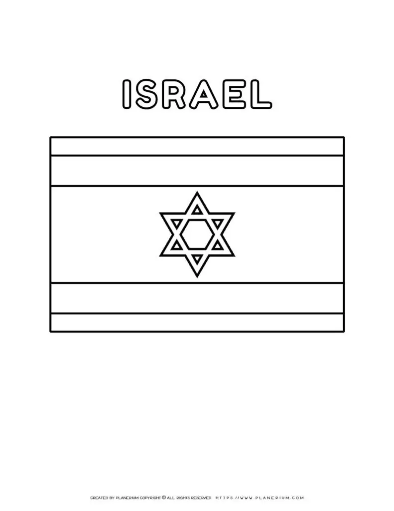 Israel flag coloring page for kids to learn about national
  symbols. Fun and educational activity for children to explore culture and
  history.