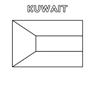 Kuwait flag coloring page for kids to print and color at home. Perfect for learning about Kuwait's national flag.