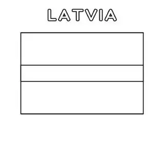 Latvia flag coloring page for kids to learn about national symbols and colors. Perfect for educational activities and patriotic celebrations.