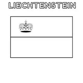 Liechtenstein flag coloring page for kids to learn about national symbols and colors. Perfect for educational activities and patriotic crafts.