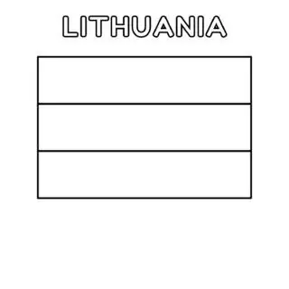 Lithuania flag coloring page for kids to learn about national symbols and colors. Perfect for educational activities and cultural exploration.
