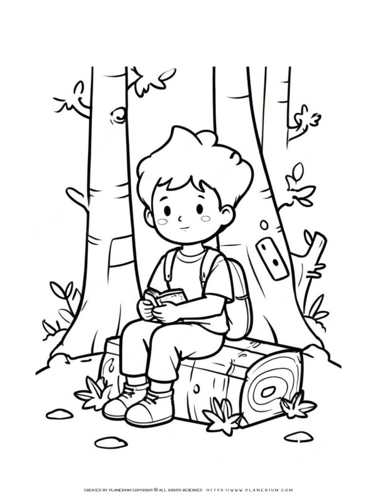 tree trunk coloring page