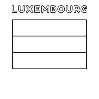 Luxembourg flag coloring page for kids to learn about national symbols and colors. Perfect for educational activities and patriotic celebrations.