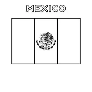 Mexican flag coloring page for kids to learn about Mexico's national symbol. Perfect for educational activities and cultural lessons.