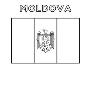 Moldova flag coloring page for kids to learn about national symbols and colors. Perfect for educational activities and patriotic crafts.