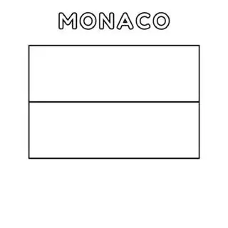 Monaco flag coloring page for kids to learn about national symbols and colors. Perfect for educational activities and patriotic crafts.