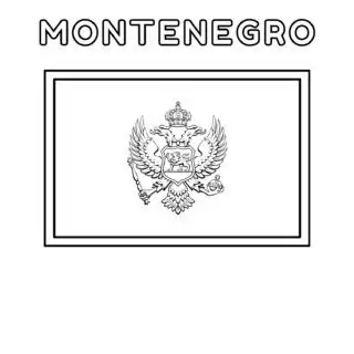 Montenegro flag coloring page for kids to learn about national symbols and colors. Perfect for educational activities and patriotic celebrations.