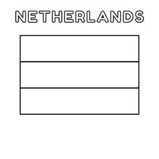 Netherlands flag coloring page for kids to learn about Dutch culture and history. Perfect for educational activities and patriotic celebrations.