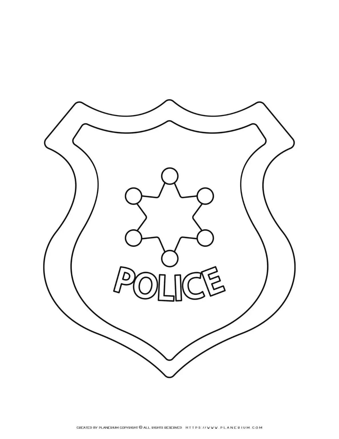 Police badge with star icon