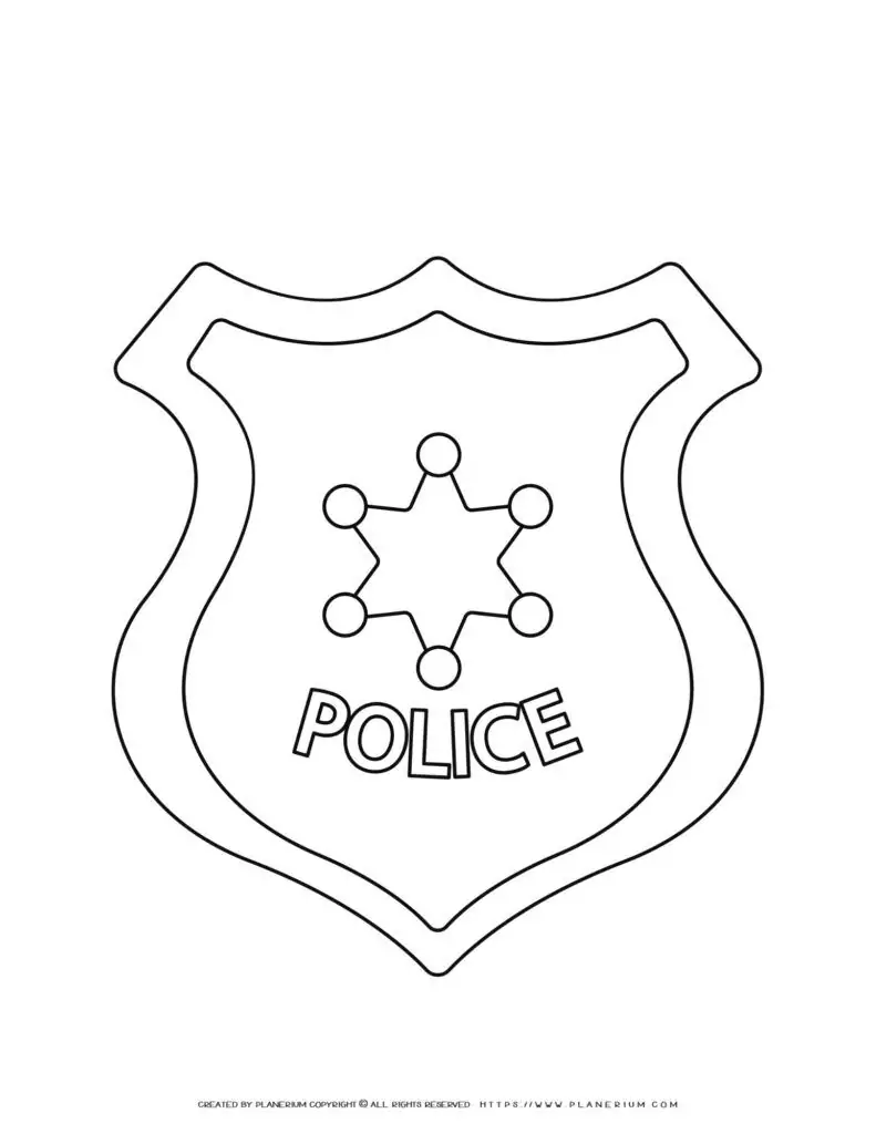 Police badge with star icon