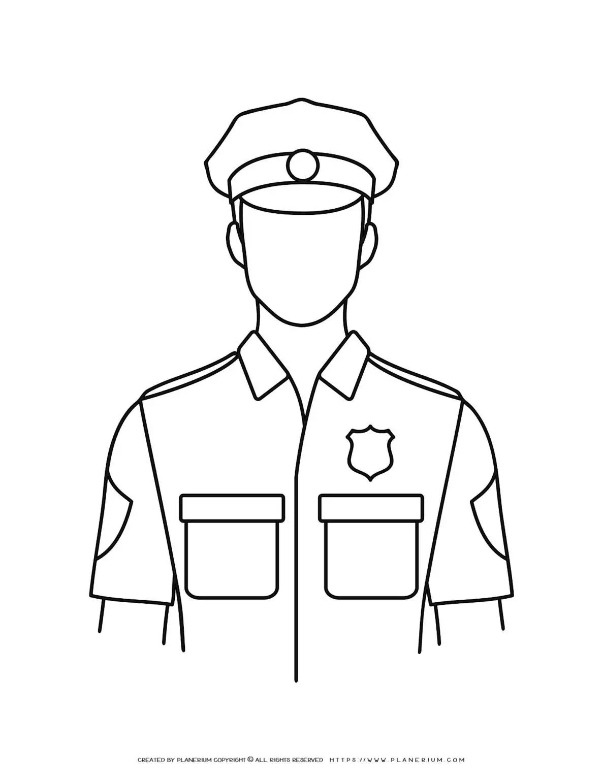 Outline of a police officer uniform