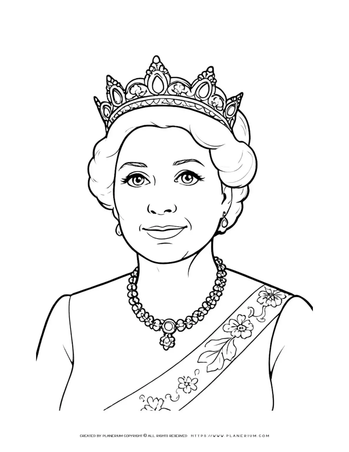 Illustration of a queen with a crown
