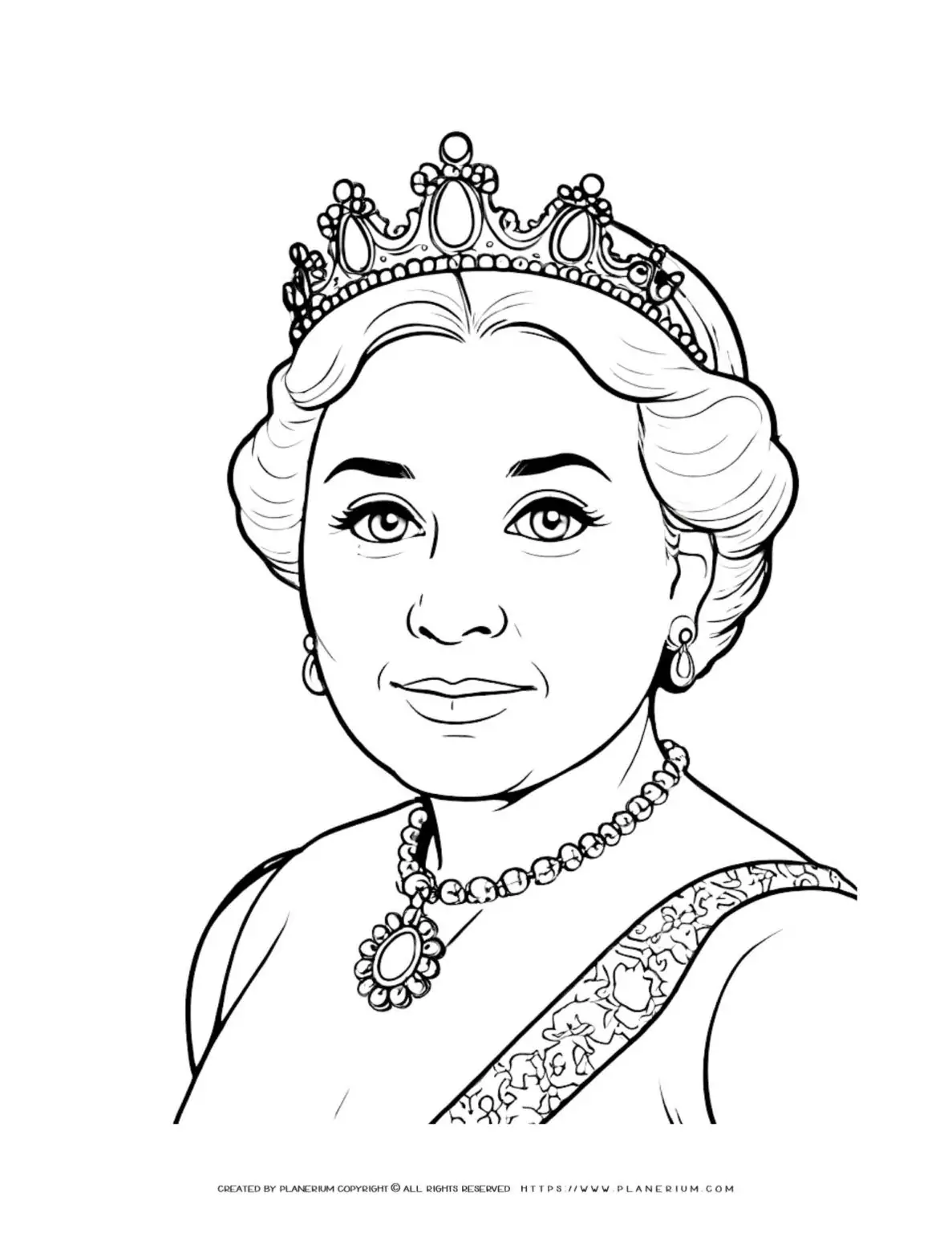 Line drawing of a queen