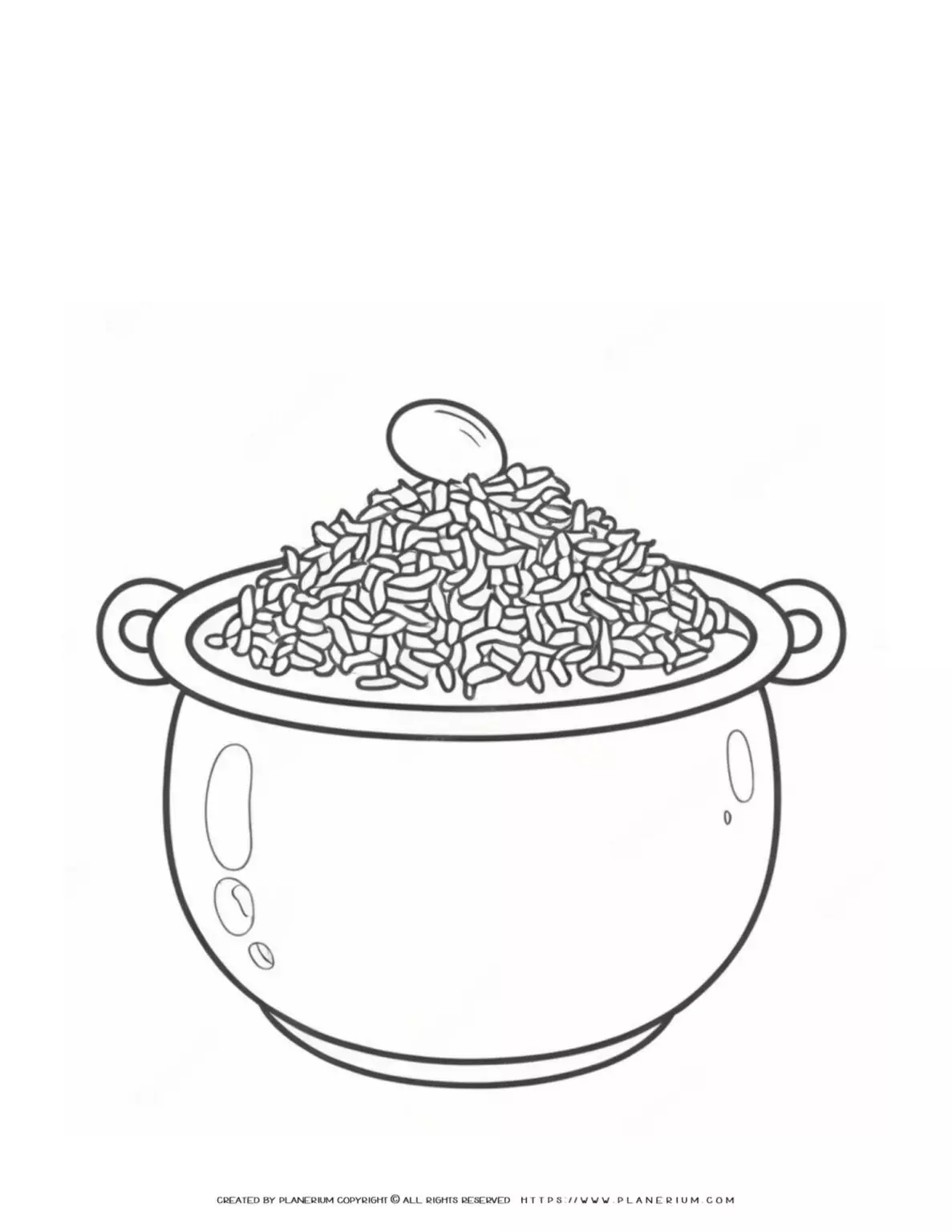 Bowl of rice coloring page