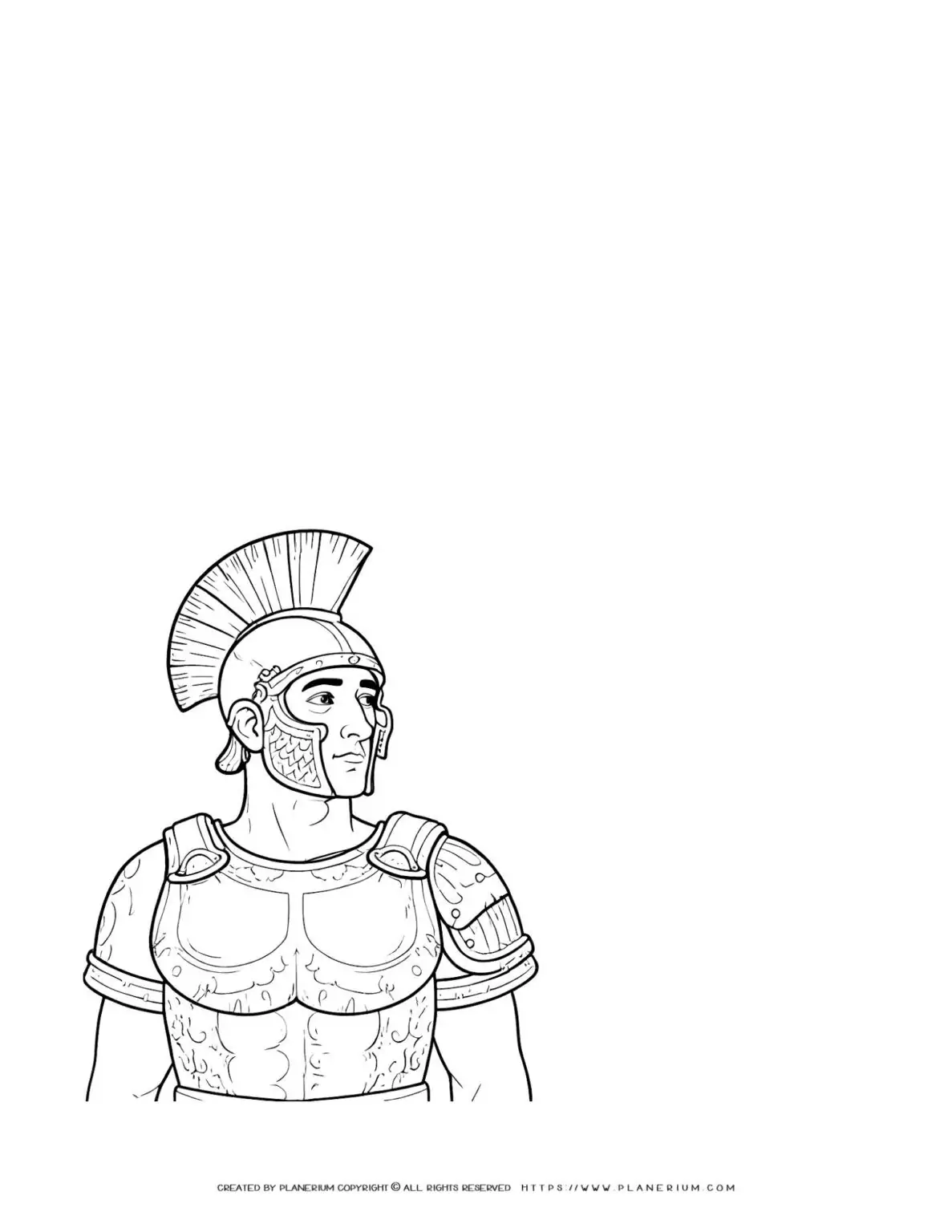 Roman legionary in historical armor illustration with space for creative writing. Ideal for history enthusiasts and educational purposes.