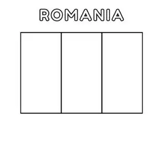 Coloring page of the flag of Romania for kids to learn about the country's national symbol. Perfect for educational purposes and fun activities.