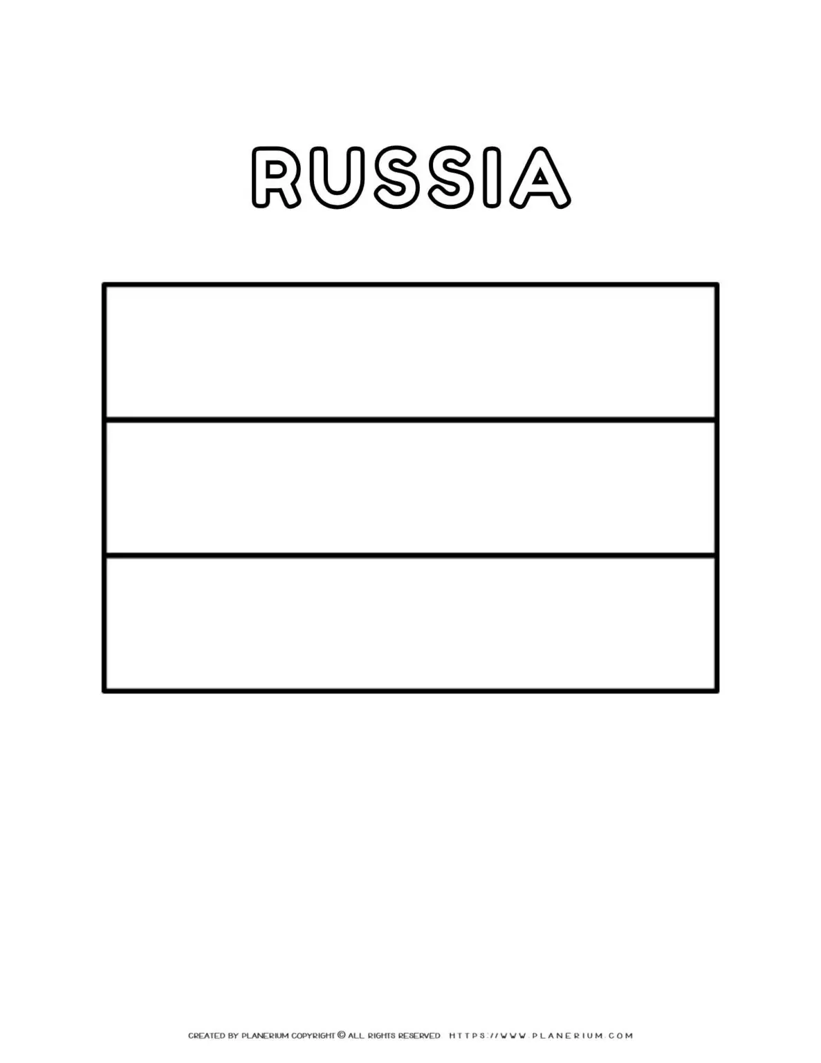 Russian flag coloring page for kids to learn about national symbols. Fun and educational activity for children.