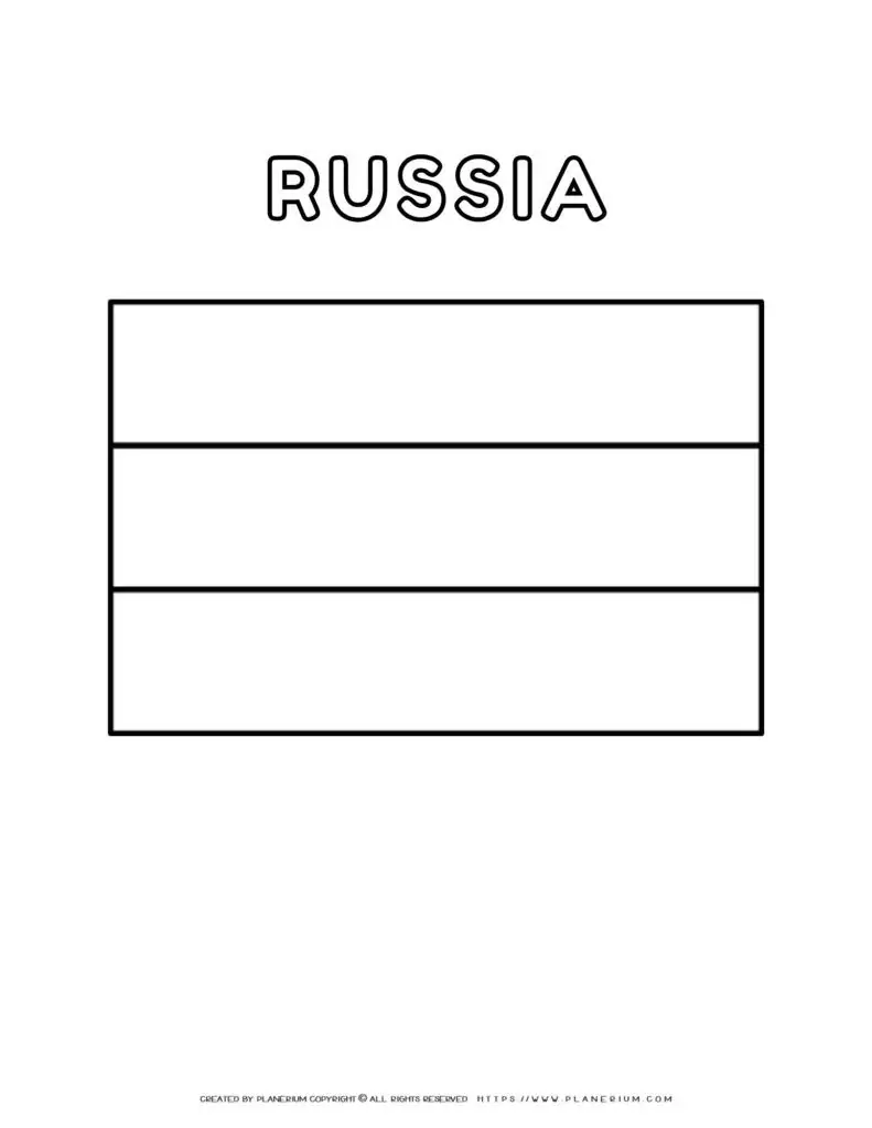 Russian flag coloring page for kids to learn about national
  symbols. Fun and educational activity for children.