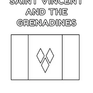 Saint Vincent and the Grenadines flag outlines - national symbol of the Caribbean country, featuring a unique design with vibrant colors.