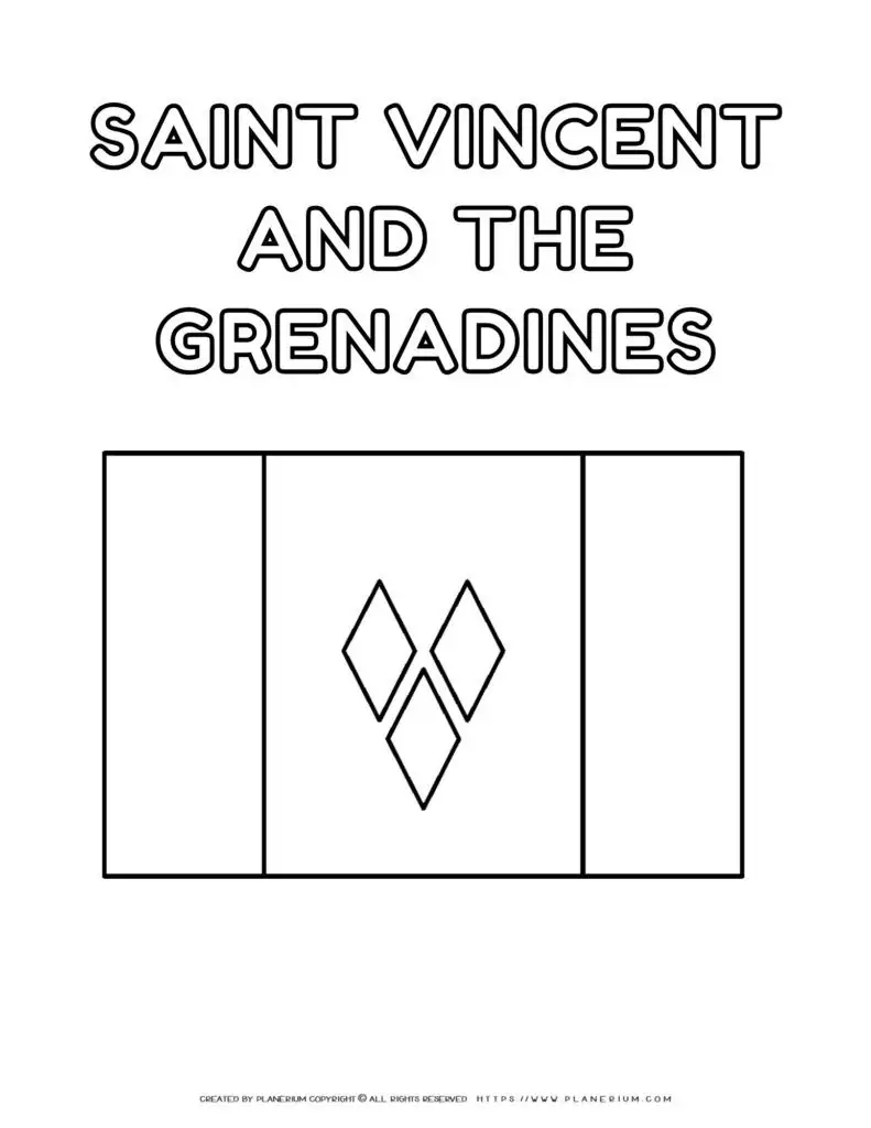 Saint Vincent and the Grenadines flag outlines - national
  symbol of the Caribbean country, featuring a unique design with vibrant
  colors.
