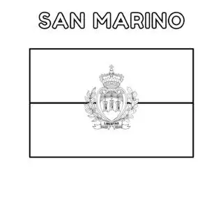 San Marino flag coloring page for kids to learn about national symbols and colors. Enjoy coloring the flag of San Marino at home or in the classroom.