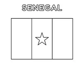 Senegal flag coloring page for kids to learn about African countries. Perfect for educational activities and cultural exploration.