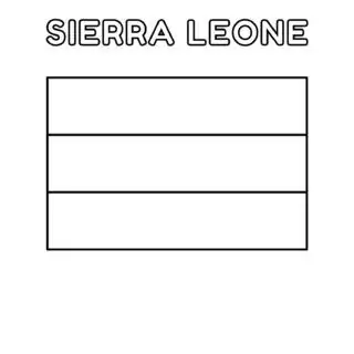 Sierra Leone flag coloring page for kids to learn about national symbols and colors. Perfect for educational activities and cultural exploration.