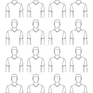 Blank male character outlines grid