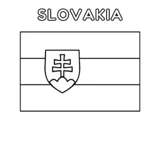 Slovakia flag coloring page for kids to learn about national symbols. Fun and educational activity for children.