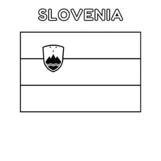 Slovenia flag coloring page for kids to learn about national symbols. Fun and educational activity for children to explore world cultures.