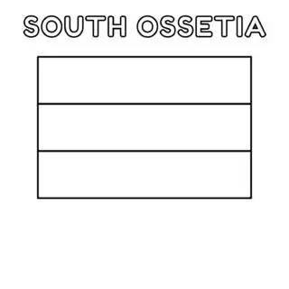 Coloring page of the South Ossetia flag for kids to learn about this country's national symbol. Perfect for educational use and fun activities.
