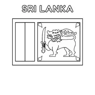 Sri Lanka flag coloring page for kids to learn about national symbols and colors. Perfect for educational activities and cultural awareness.