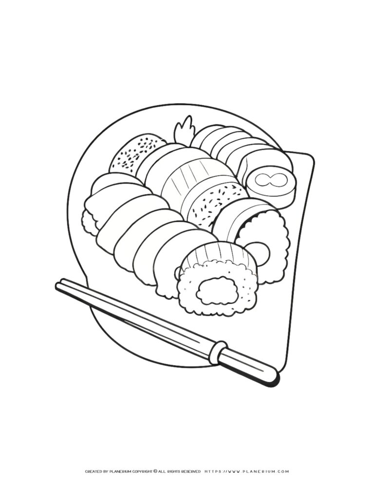 Engage Students with Sushi Coloring Page - Fun & Educational