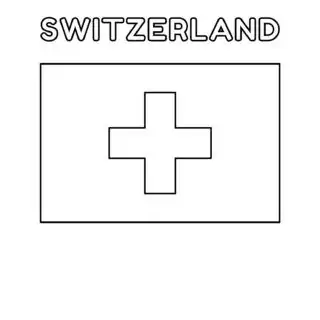 Switzerland flag coloring page for kids to print and color at home. Fun and educational activity to learn about Swiss culture and traditions.