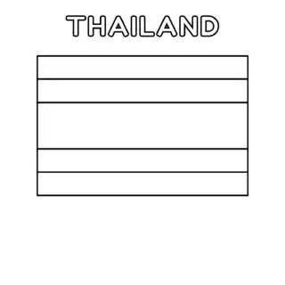 Thailand flag coloring page for kids to learn about national symbols and colors. Perfect for educational activities and cultural exploration.