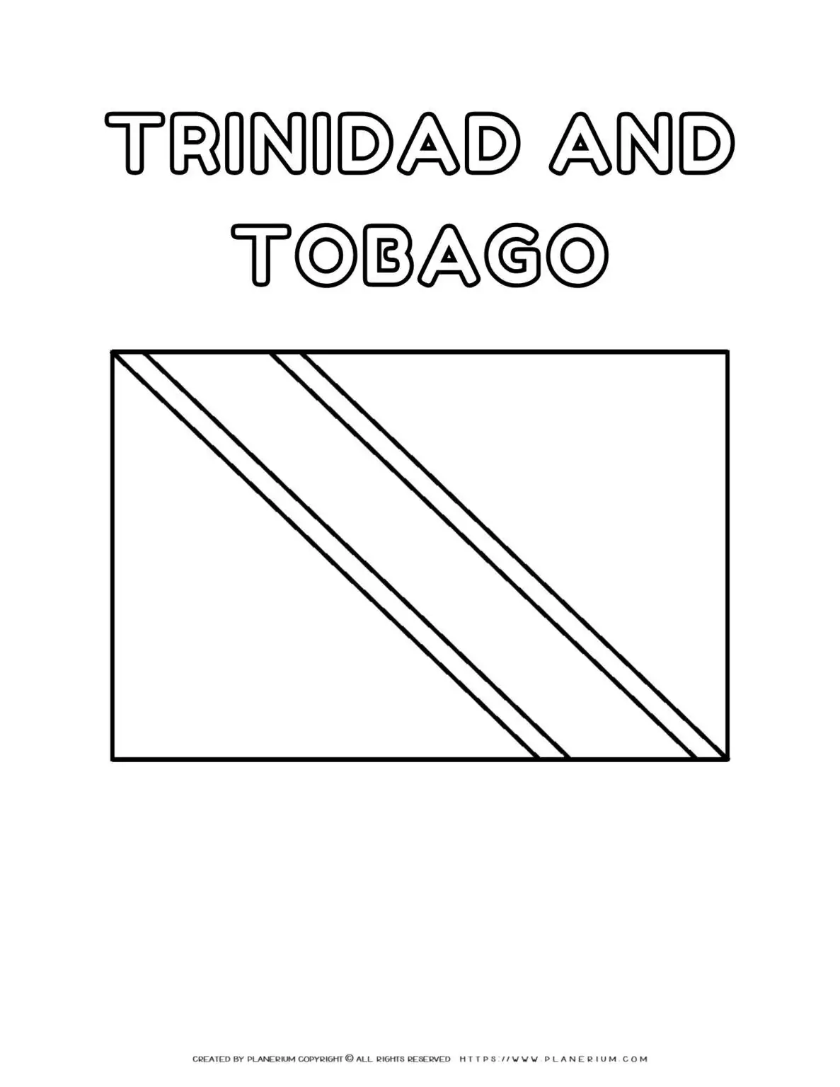 Trinidad and Tobago flag coloring page for kids to learn about Caribbean culture and national symbols. Perfect for educational activities.