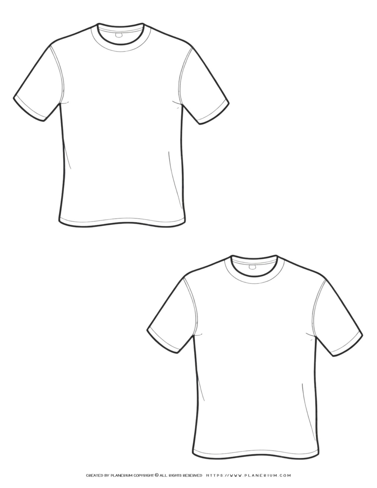 Creative T-Shirt Outline Templates for Classroom Activities