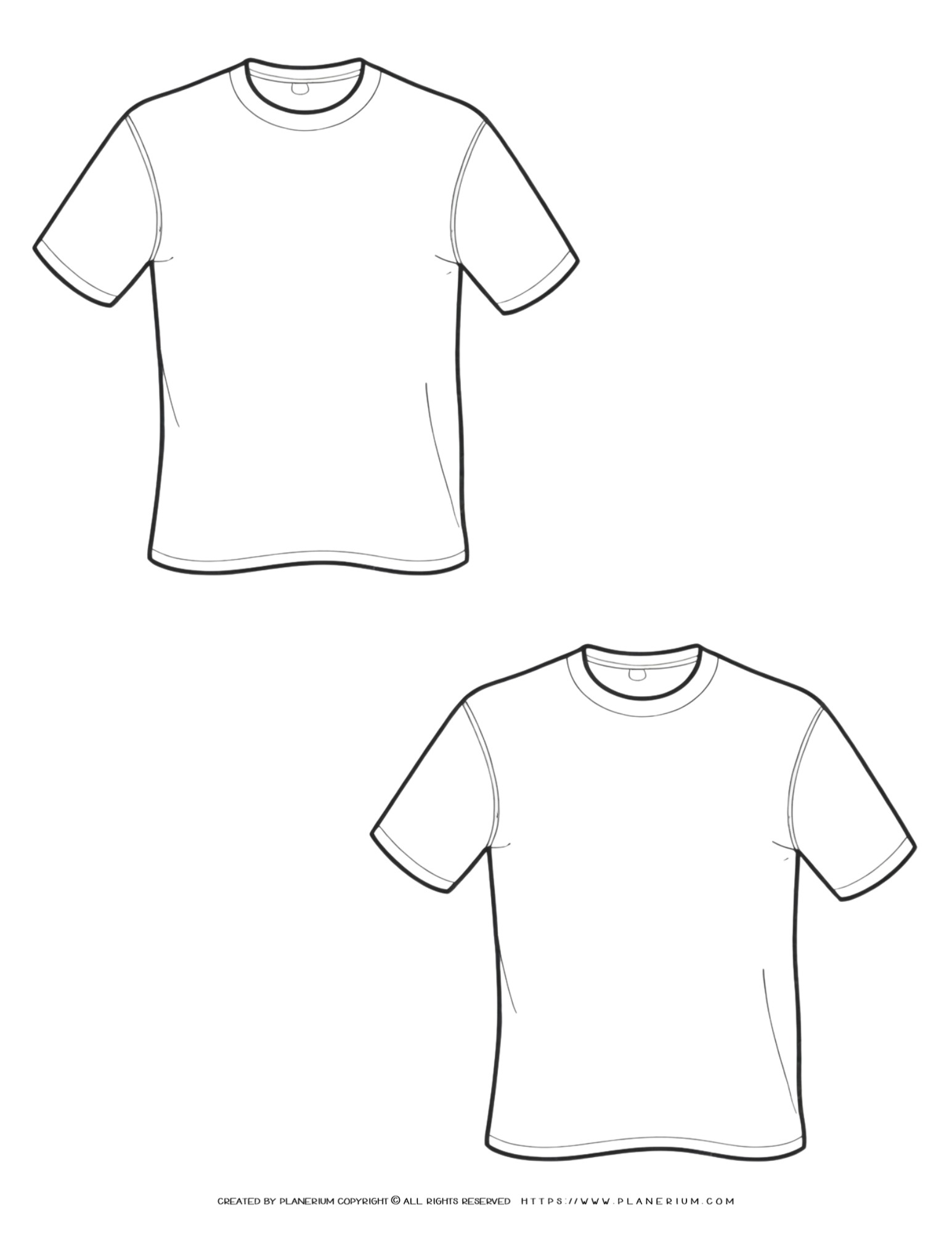 Creative T-Shirt Outline Templates for Classroom Activities