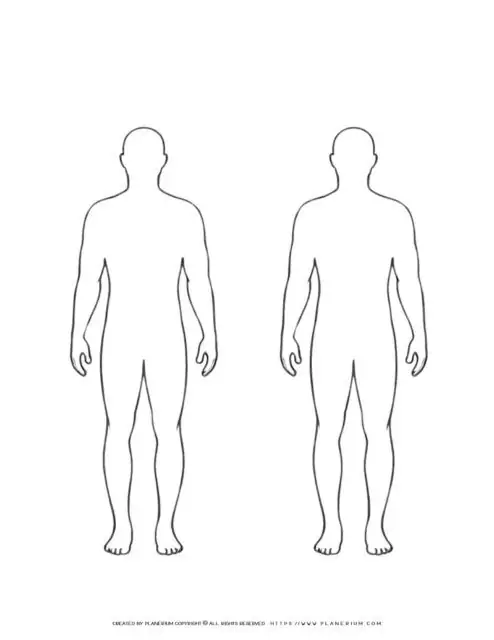 2 Man Human Body Outline Templates