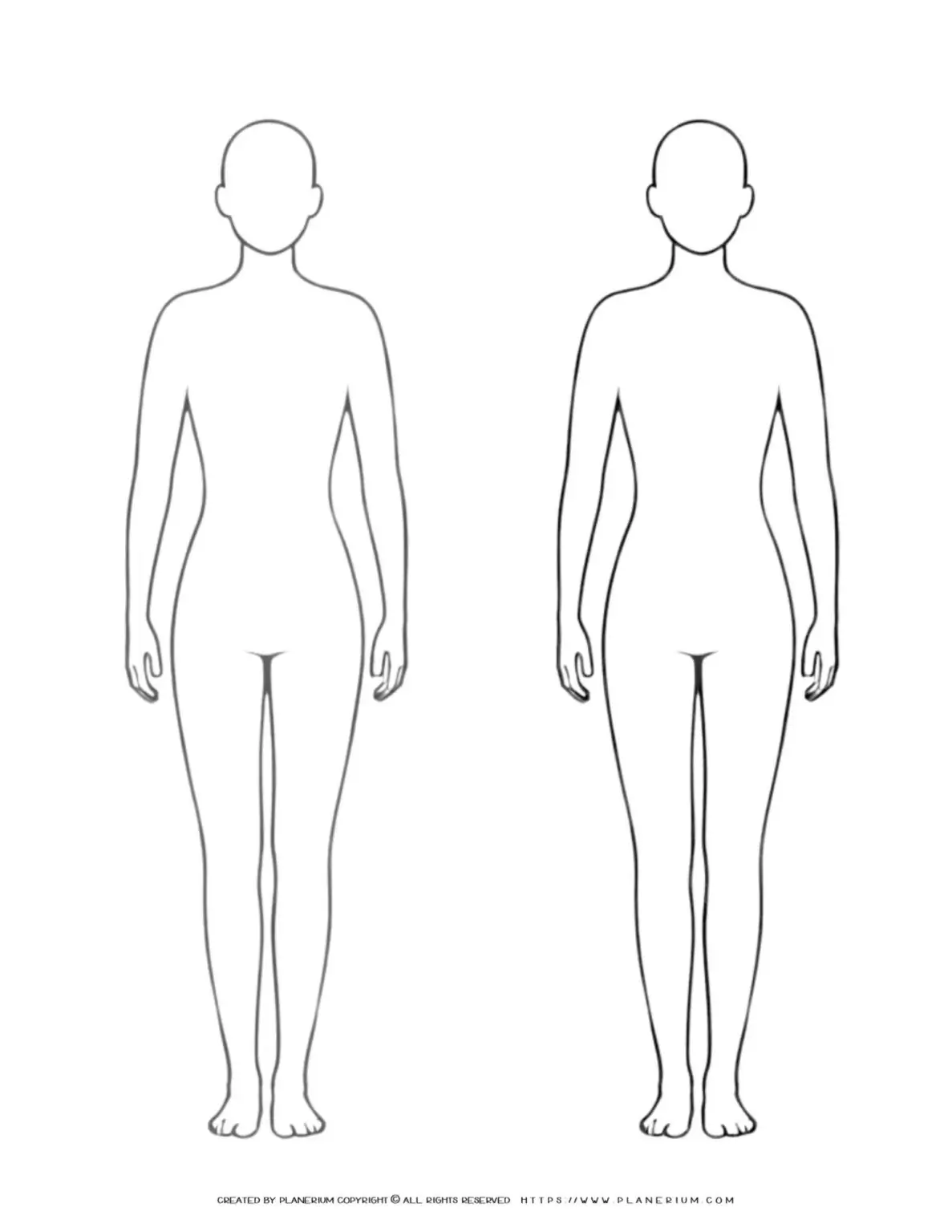 Outline of two human figures side by side