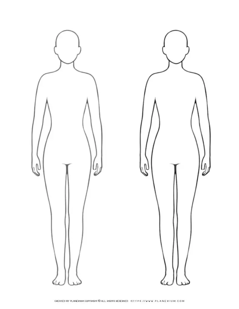 Outline of two human figures side by side