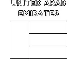 UAE flag coloring page for kids to learn about United Arab Emirates. Perfect for educational activities and cultural awareness.
