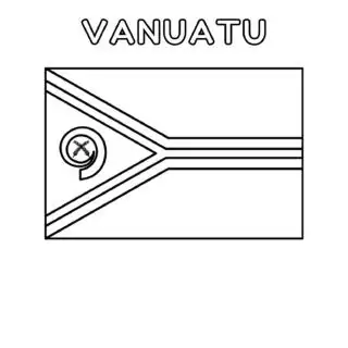Coloring page of Vanuatu flag for kids to learn about the country's national symbol. Ideal for educational purposes and cultural activities.