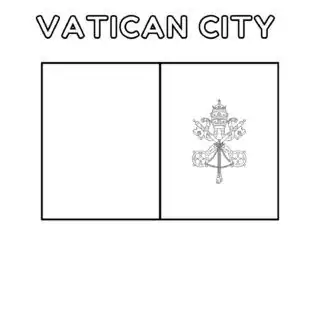Vatican City flag coloring page for kids to print and color. Learn about the flag of Vatican City with this fun activity.