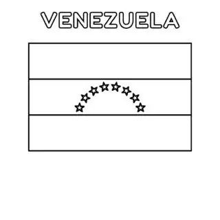 Venezuela flag coloring page for kids to learn about South American country's national symbol. Perfect for educational activities and patriotic celebrations.