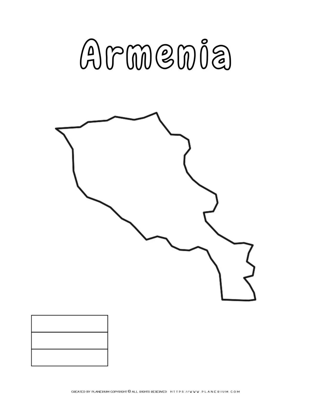 Outline map of Armenia