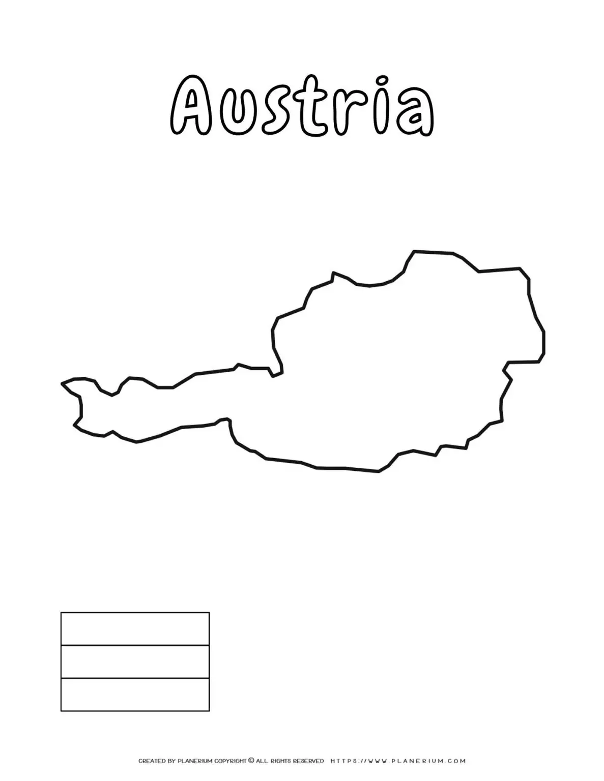Outline map of Austria