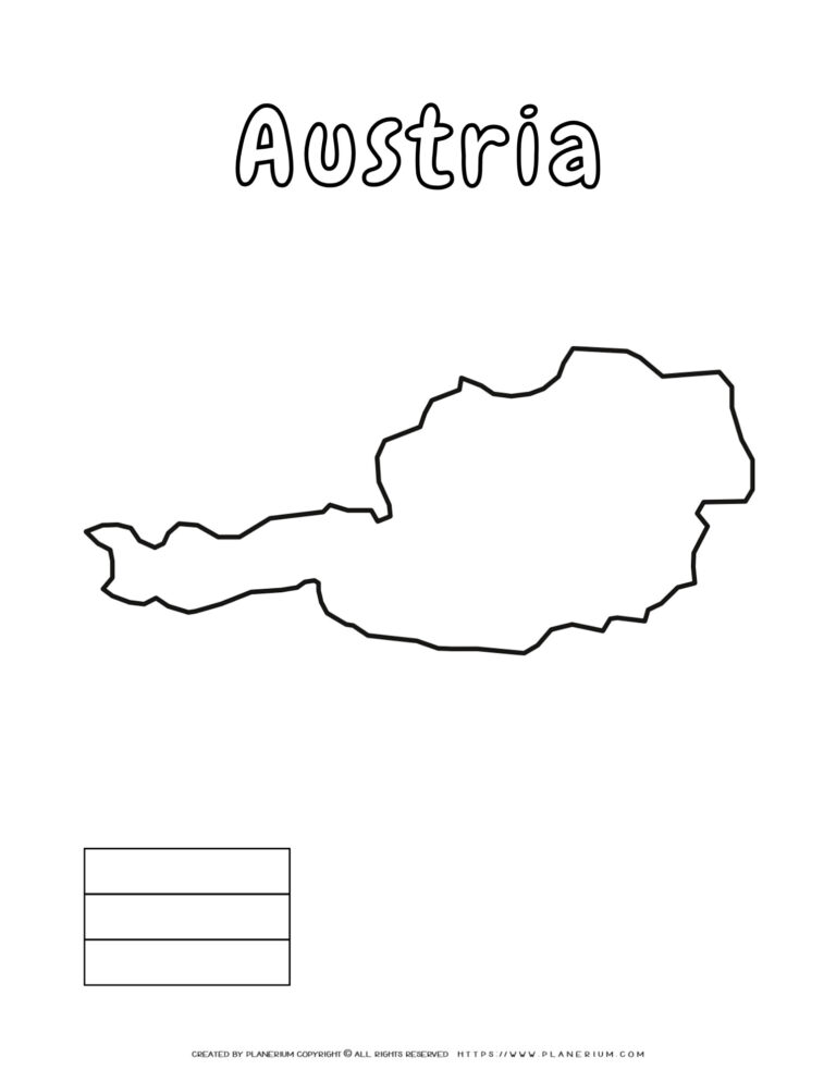 Austria Map Coloring Page - Fun and Educational Activity