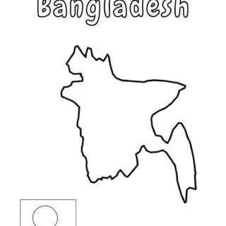 Outline map and flag of Bangladesh